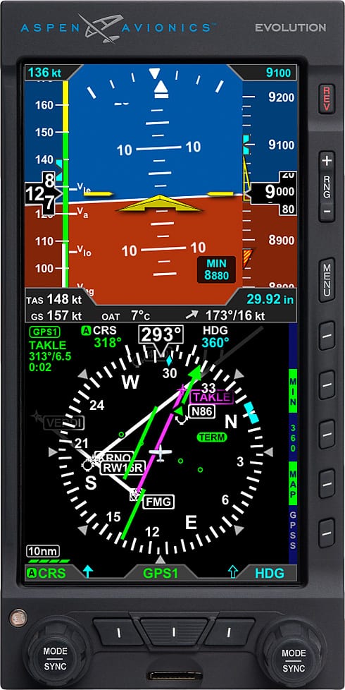 Aspen Evolution STC'd to integrate with Garmin transponder