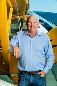 Mark Baker with his Piper Super Cub.