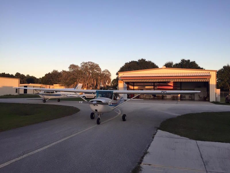 The flying club hangar.