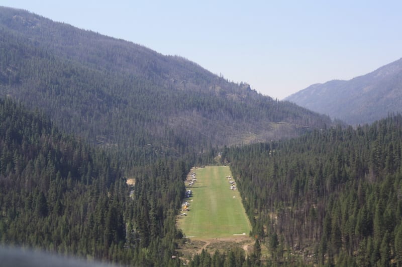 Landing at the Johnson Creek Airstrip. (Photo by Carol Skerjanec)