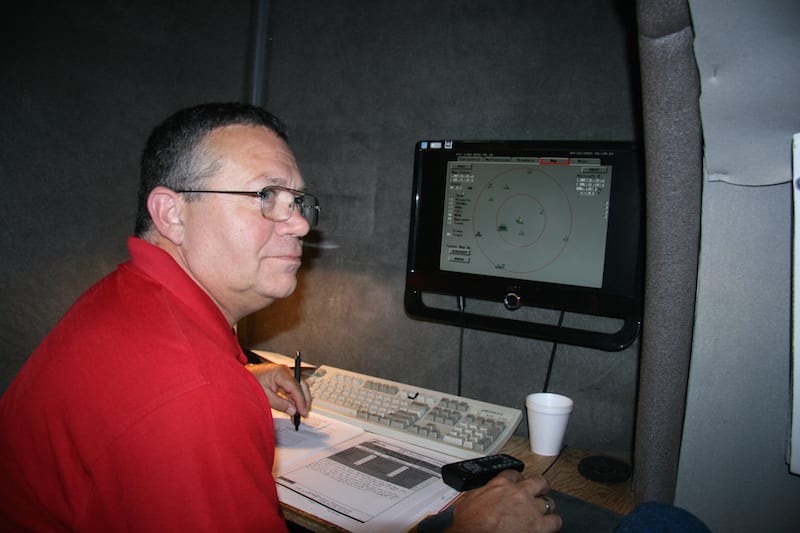 RTC instructor Mike Siegel conducting a Beech King Air simulator training session 