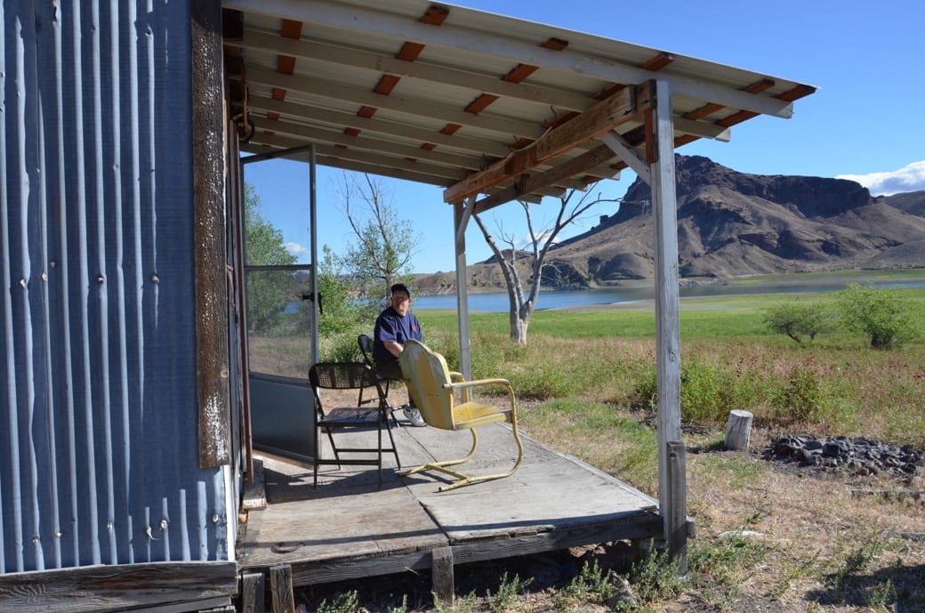 Ron Bement on the veranda of the Owyhee Hilton (Photo by Amelia Reiheld).