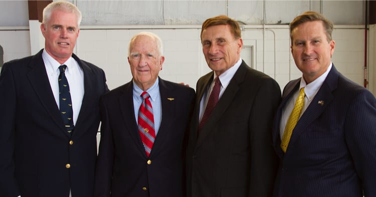 Bob Jex, FPM of the Orlando Flight Standards District Office and FAA Safety Team   Jim Hughes, (FAA) Wright Brothers “Master Pilot” Award Honoree   Congressman John Mica   President and General Manager, Aerosim Flight Academy Hank Coates