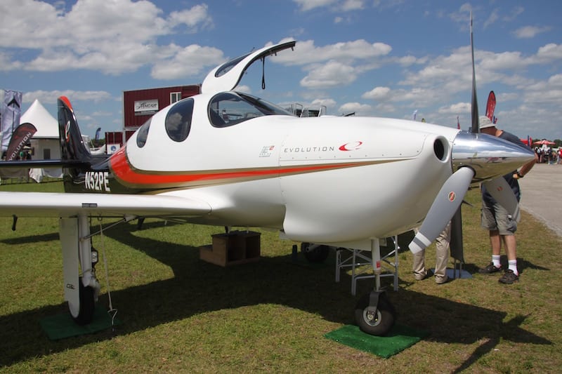 Lycoming iE2-powered Evolution on display at this year's SUN 'n FUN. Photo by Ben Sclair