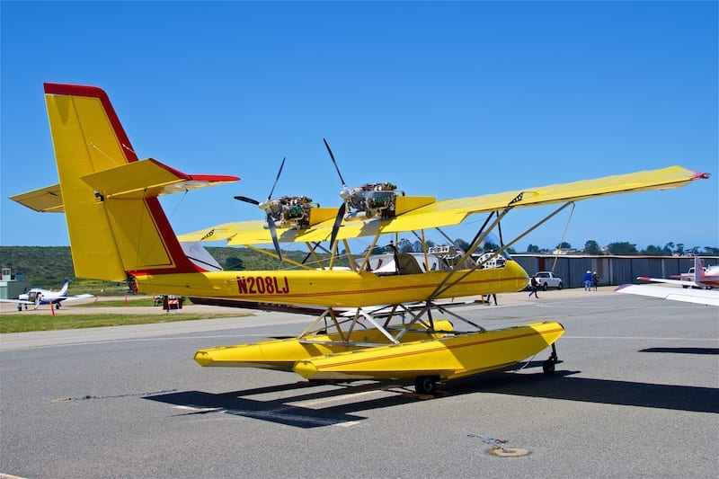 A Lockwood AirCam on floats, over 160 of these kits have been built.