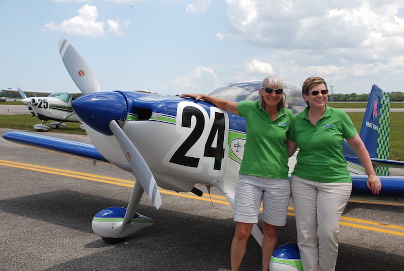 A trial run with an experimental aircraft was a first for the ARC. Stephanie Wells and Gretchen Jahn flew a Van’s RV-7 labeled Team 2