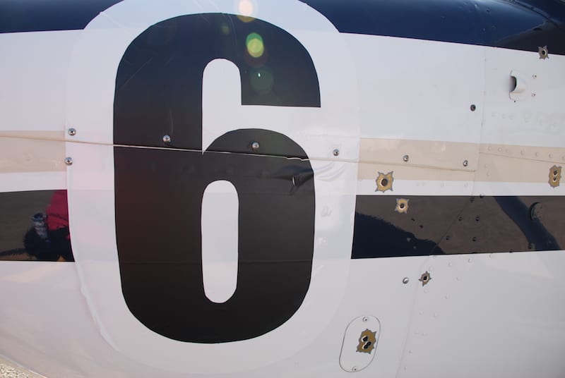 ARC3b—Team Classic 6’s aircraft was decorated with bullet hole stickers. 