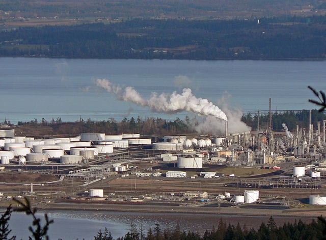 Tanks at the Shell factory in Anacortes, Wash. (Photo by Walter Siegmund)