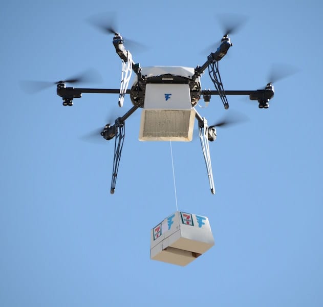 7-Eleven and Flirtey have completed the first fully autonomous drone delivery to a customer&apos;s residence (PRNewsFoto/7-Eleven)