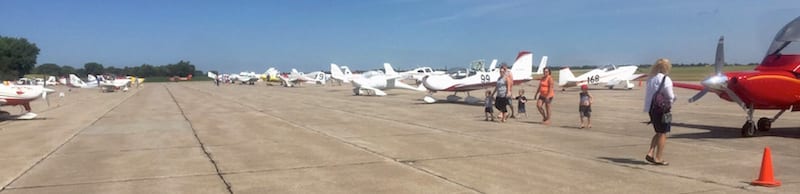 Planes as far as the eye can see. There’s no describing the feeling of being on a ramp with over 70 race planes. The excitement was electric. (Photo by William E. Dubois) 