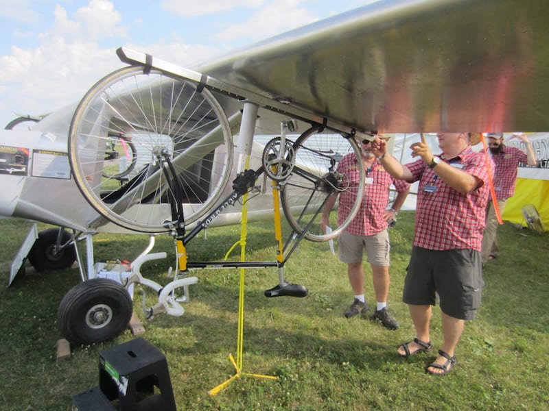 Murphy Aircraft introduced its new Radical model at AirVenture and bike racks are an unusual option. 