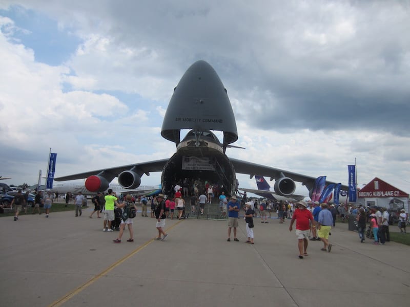 The C-5 Galaxy was a main attraction in the Boeing Centennial Plaza at AirVenture 2016.