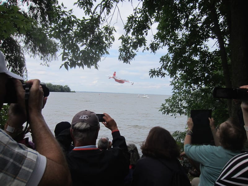 Crowds gathered to see the giant flying boat. (Photo by Tom Snow)