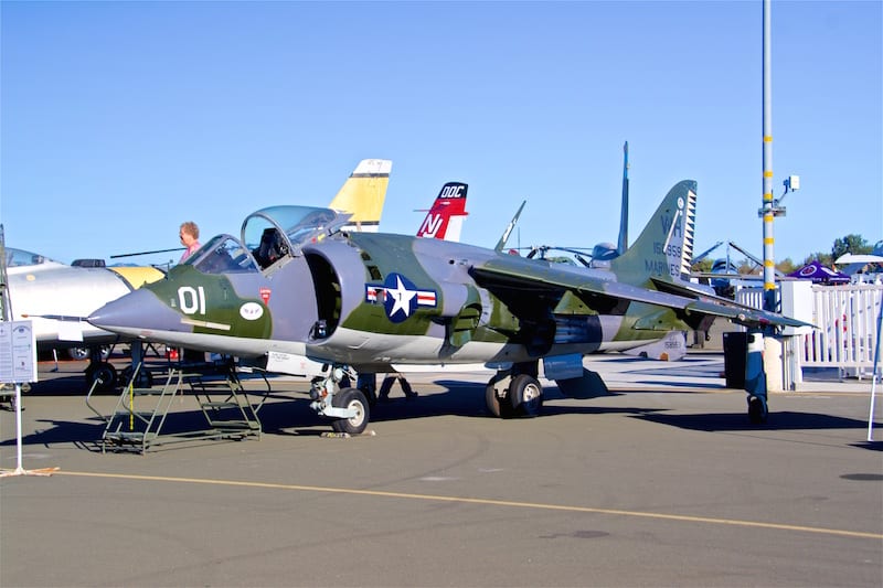 This British-built USMC AV-8C Harrier first flew in 1973, retired in 1985 and joined the Pacific Coast Air Museum collection in 2005.