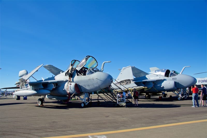 The museum’s Grumman A-6 Intruder and EA-6 Prowler were both open for public inspection, this was the first Prowler on the West Coast to be inducted into a public air museum and was flown here on its last flight.