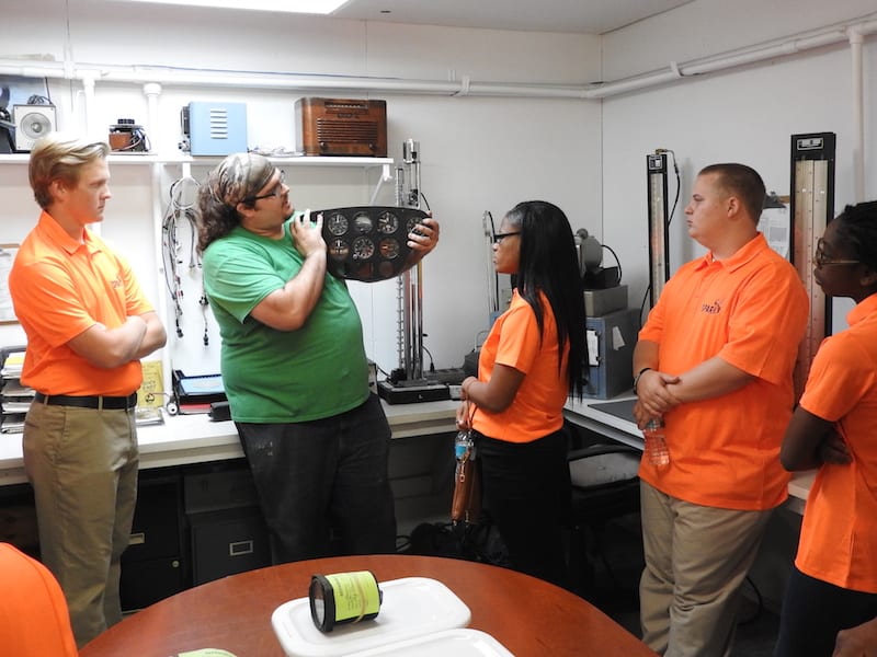 Jesus Gonzalez explains the use of some of the aircraft instruments. He is also an aircraft mechanic and private pilot.