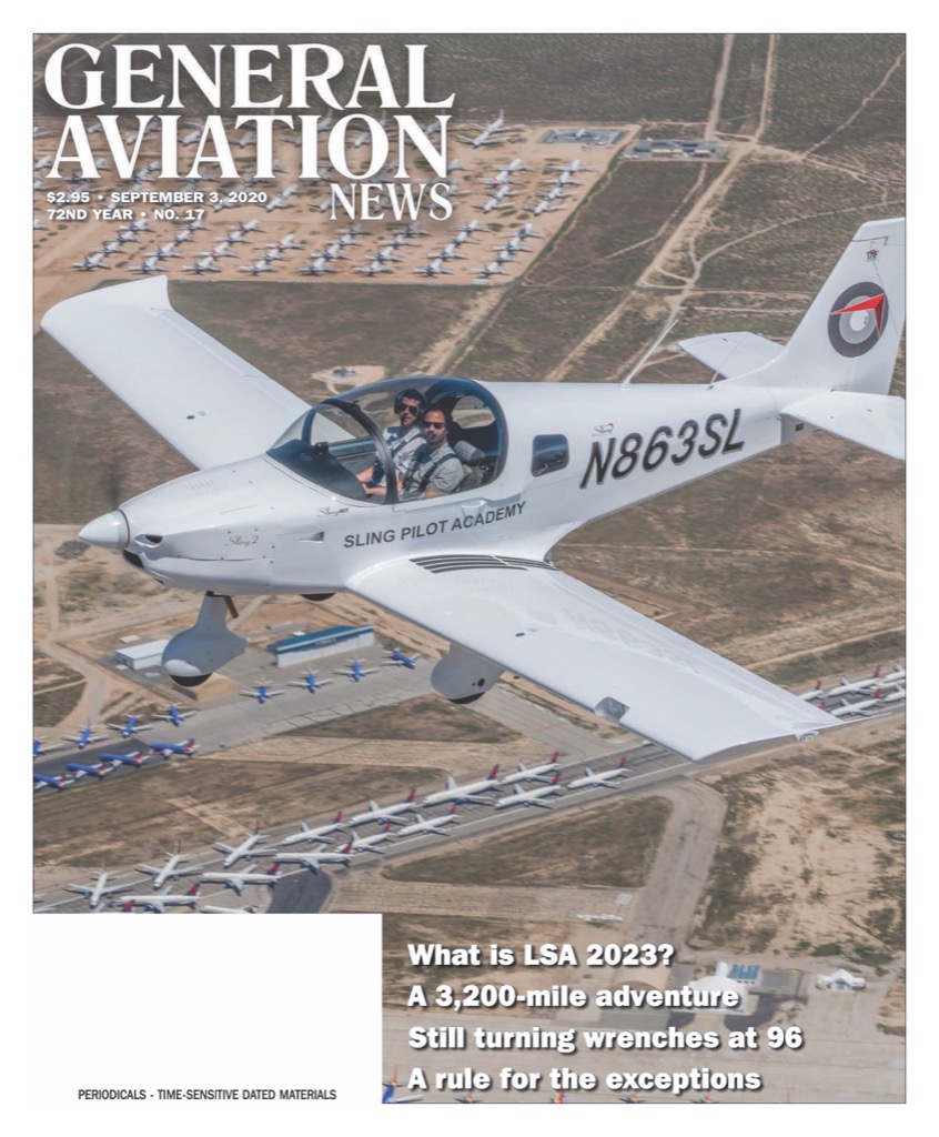 Cover if the September 3, 2020 edition of General Aviation News