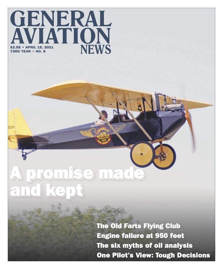 Cover if the April 15, 2021 edition of General Aviation News