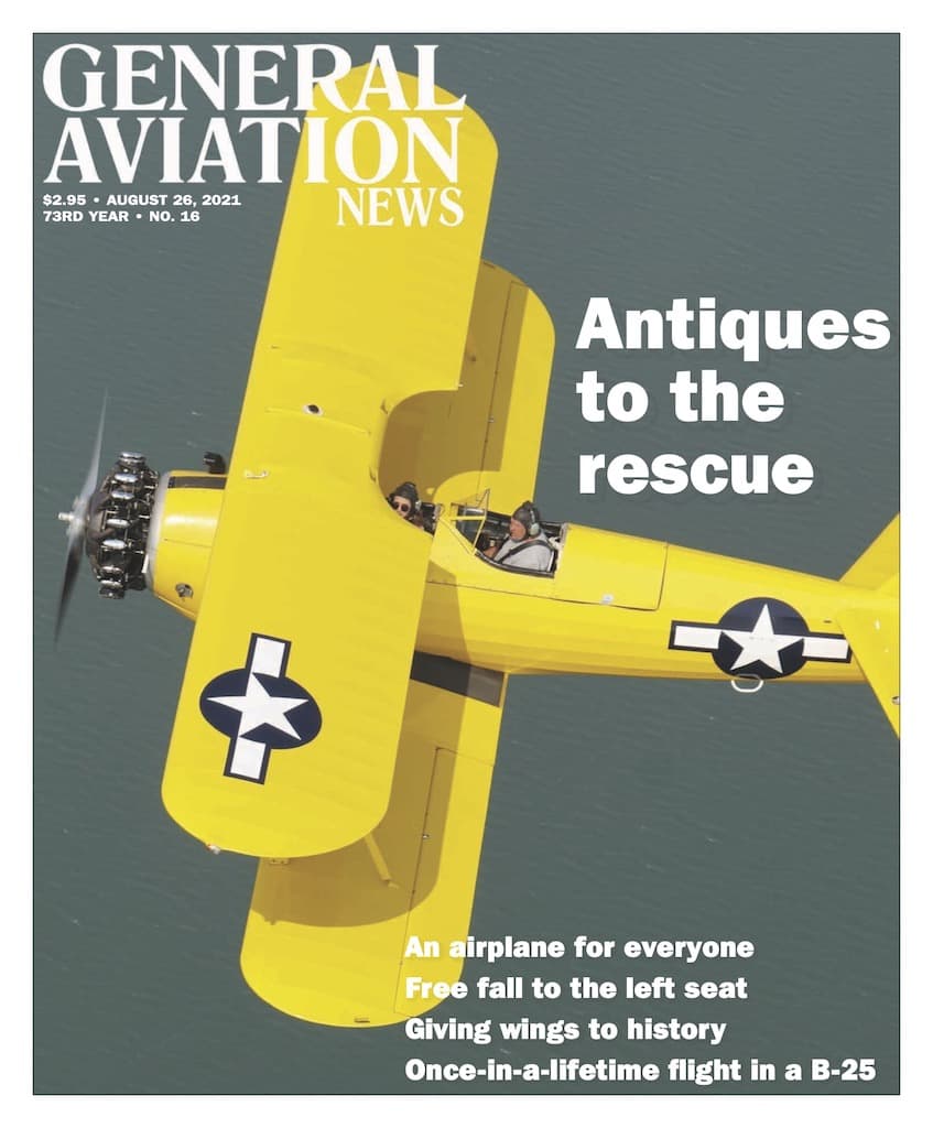 Cover if the August 26, 2021 edition of General Aviation News