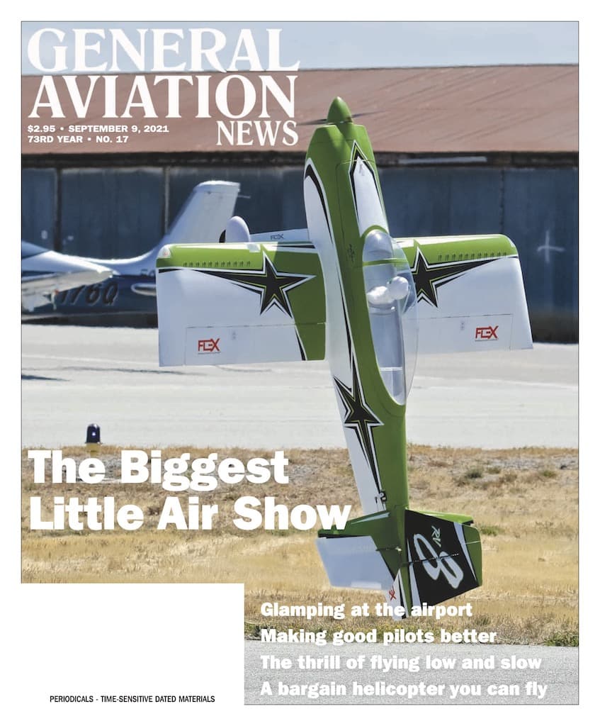 Cover if the September 9, 2021 edition of General Aviation News