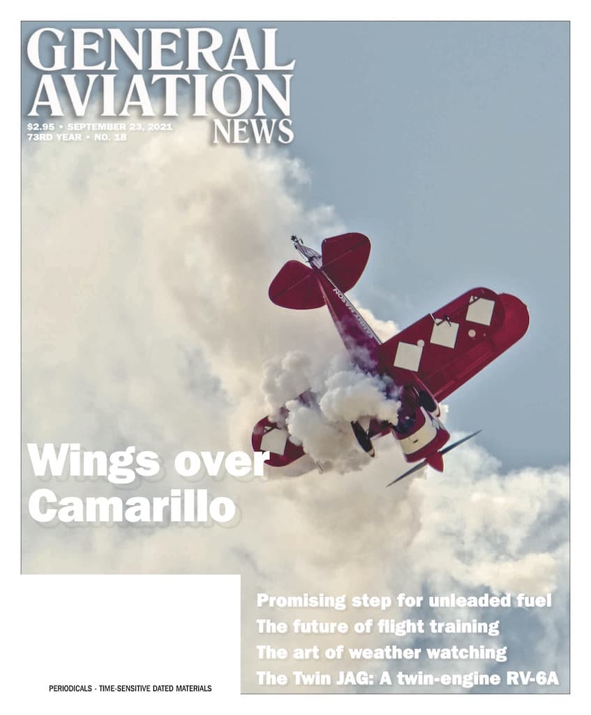 Cover if the September 23, 2021 edition of General Aviation News