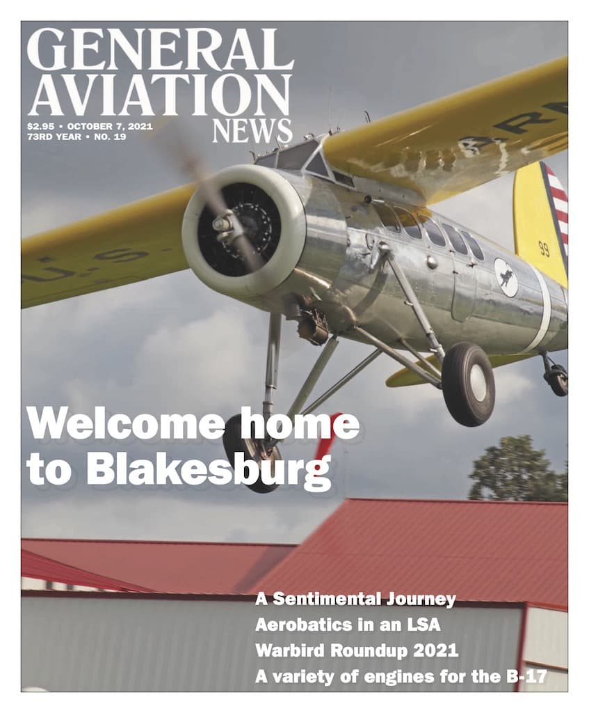 Cover if the October 7, 2021 edition of General Aviation News