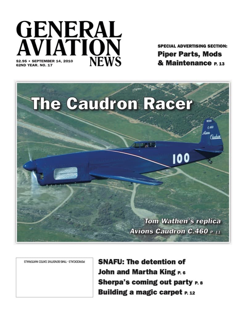 Cover of the September 14, 2010 edition of General Aviation News