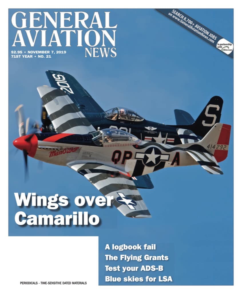 Cover of the November 7, 2019 edition of General Aviation News