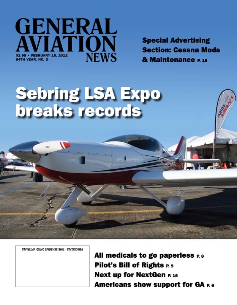 Cover of the February 10, 2012 edition of General Aviation News