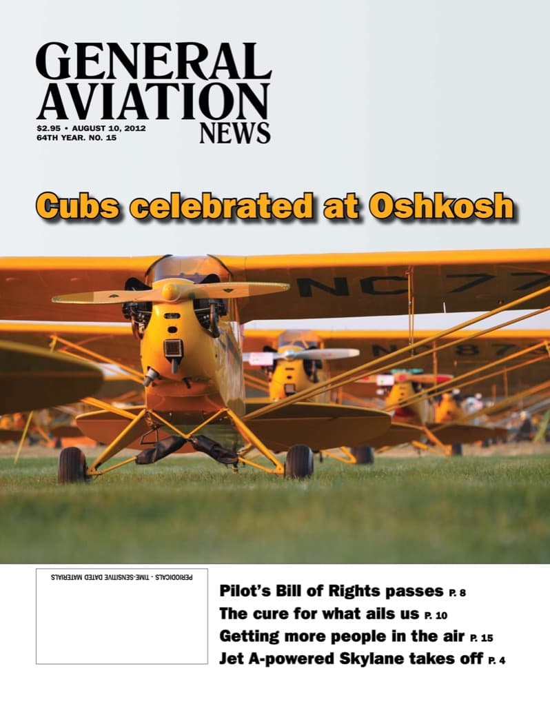 Cover of the August 10, 2012 edition of General Aviation News