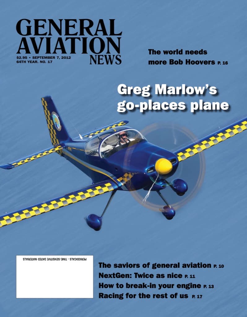 Cover of the September 7, 2012 edition of General Aviation News