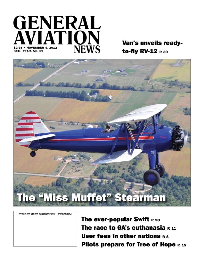 Cover of the November 9, 2012 edition of General Aviation News