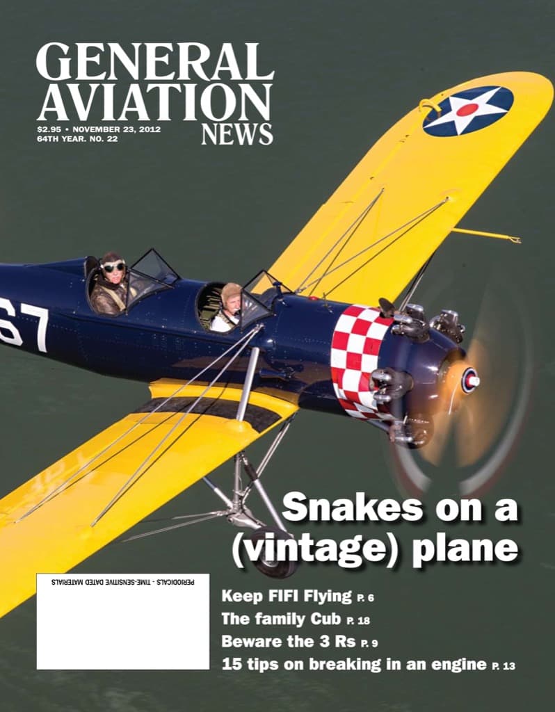 Cover of the November 23, 2012 edition of General Aviation News