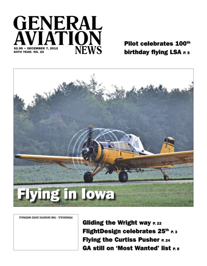 Cover of the December 7, 2012 edition of General Aviation News