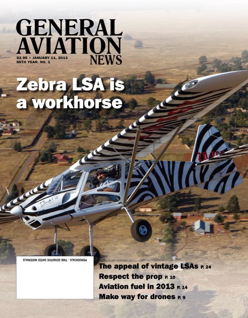 Cover of the January 11, 2013 edition of General Aviation News