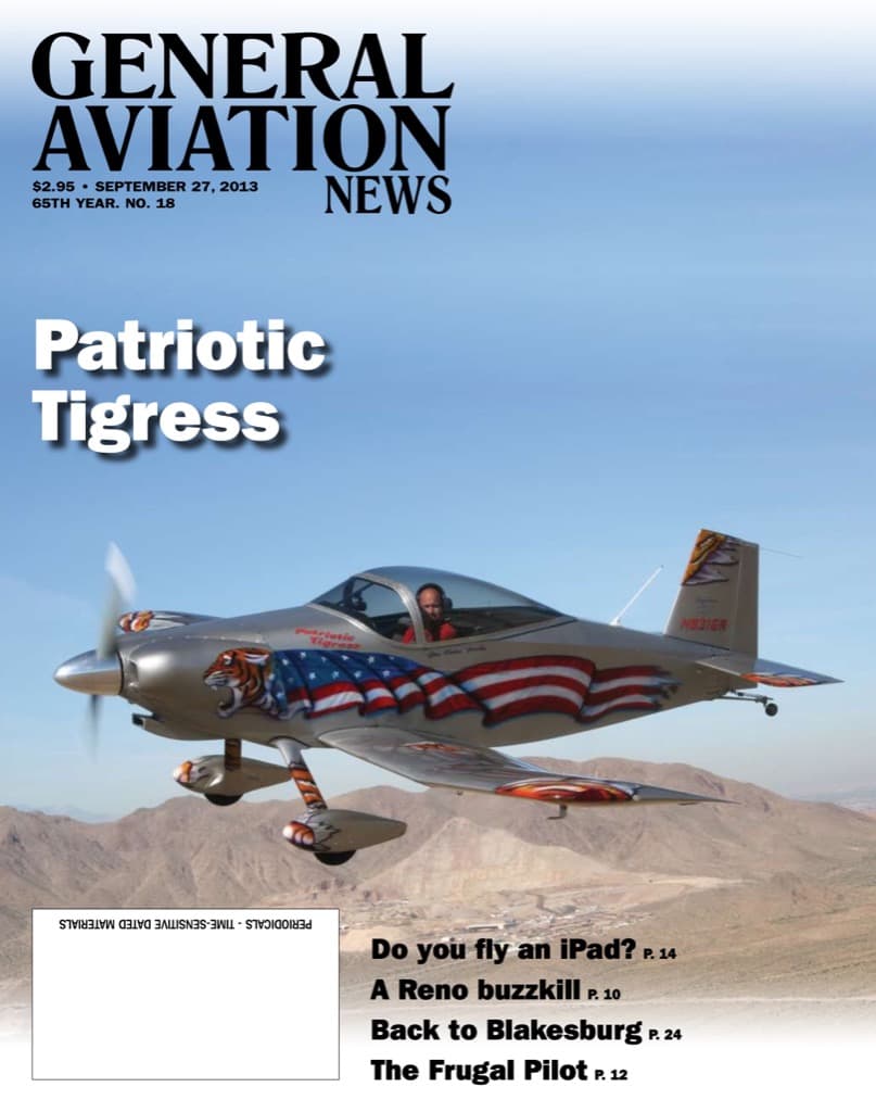 Cover of the September 27, 2013 edition of General Aviation News