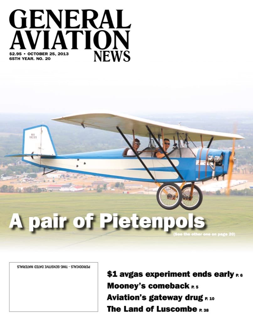 Cover of the October 25, 2013 edition of General Aviation News