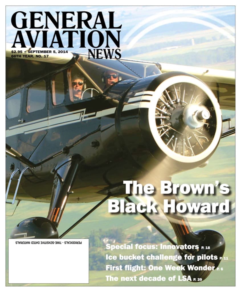 Cover of the September 5, 2014 edition of General Aviation News