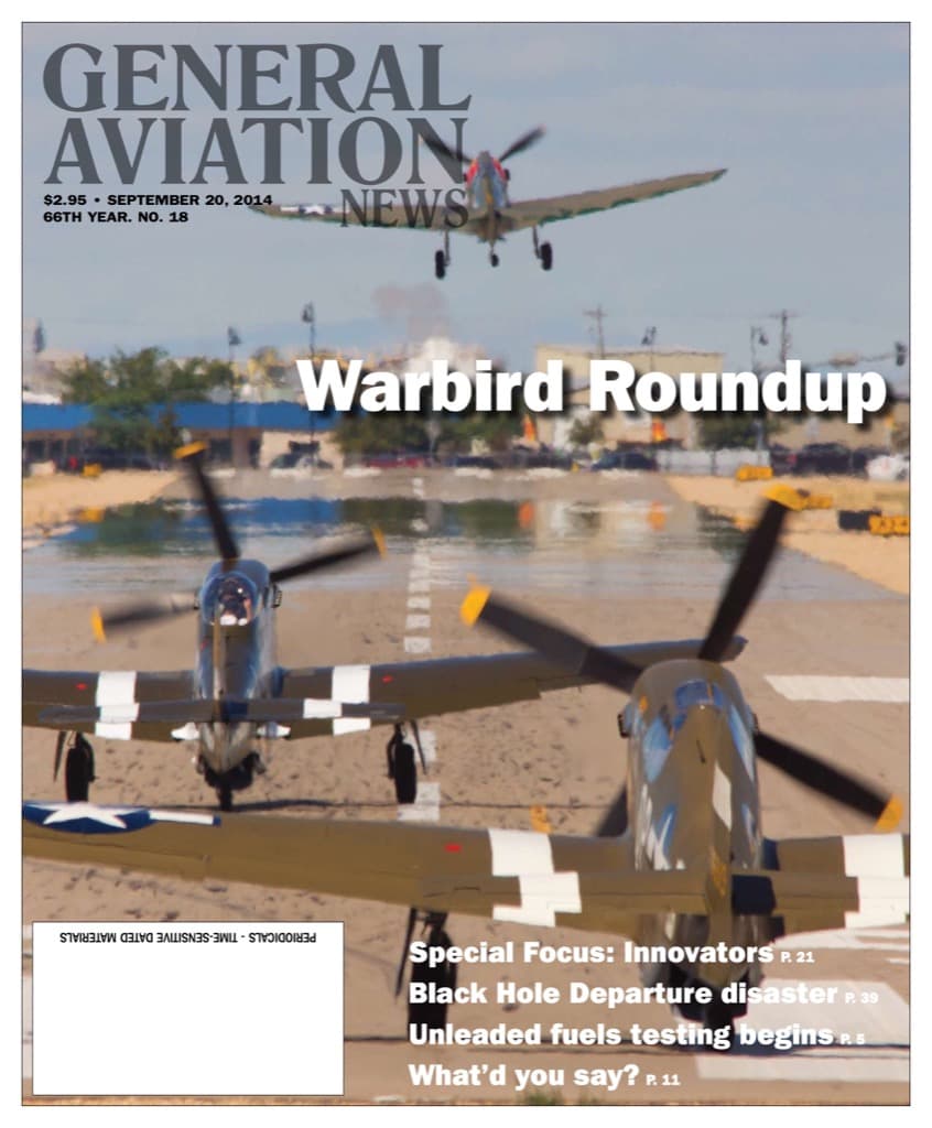 Cover of the September 20, 2014 edition of General Aviation News