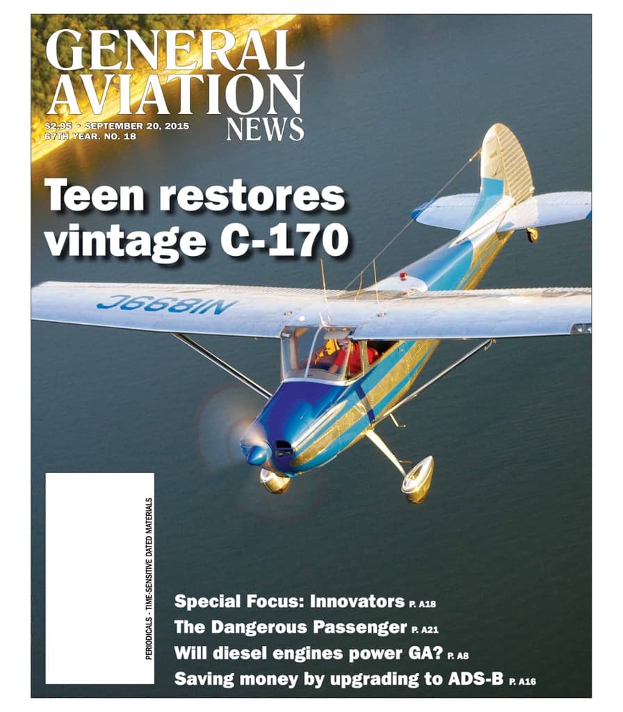 Cover of the September 20, 2015 edition of General Aviation News