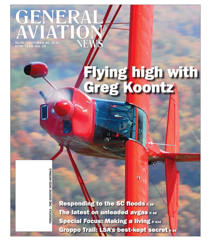 Cover of the October 20, 2015 edition of General Aviation News