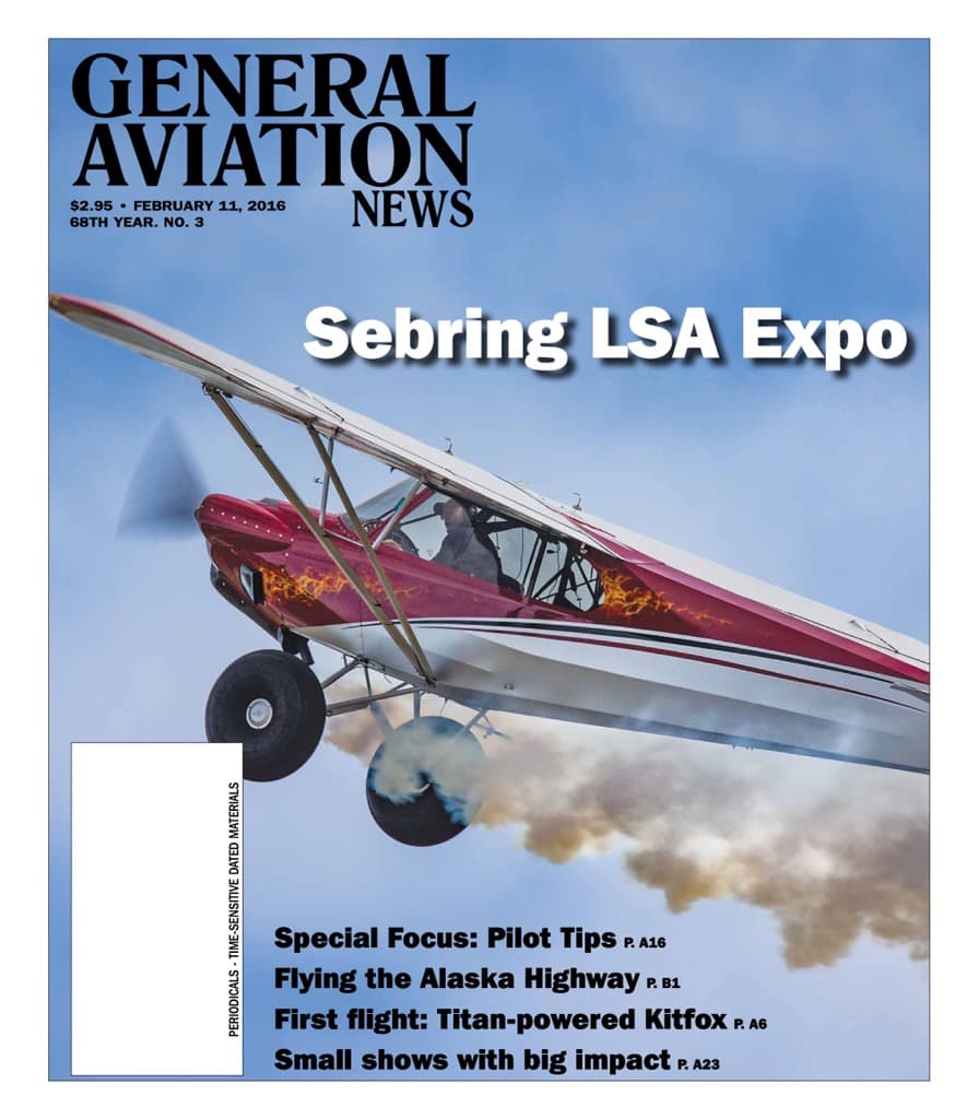 Cover of the February 11, 2016 edition of General Aviation News
