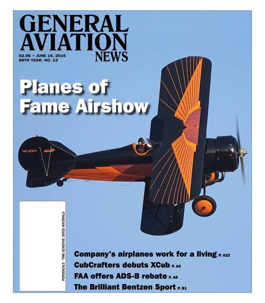 Cover of the June 16, 2016 edition of General Aviation News