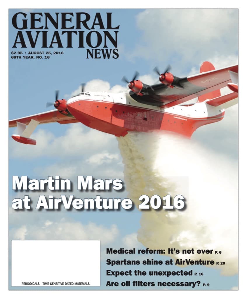 Cover of the August 25, 2016 edition of General Aviation News
