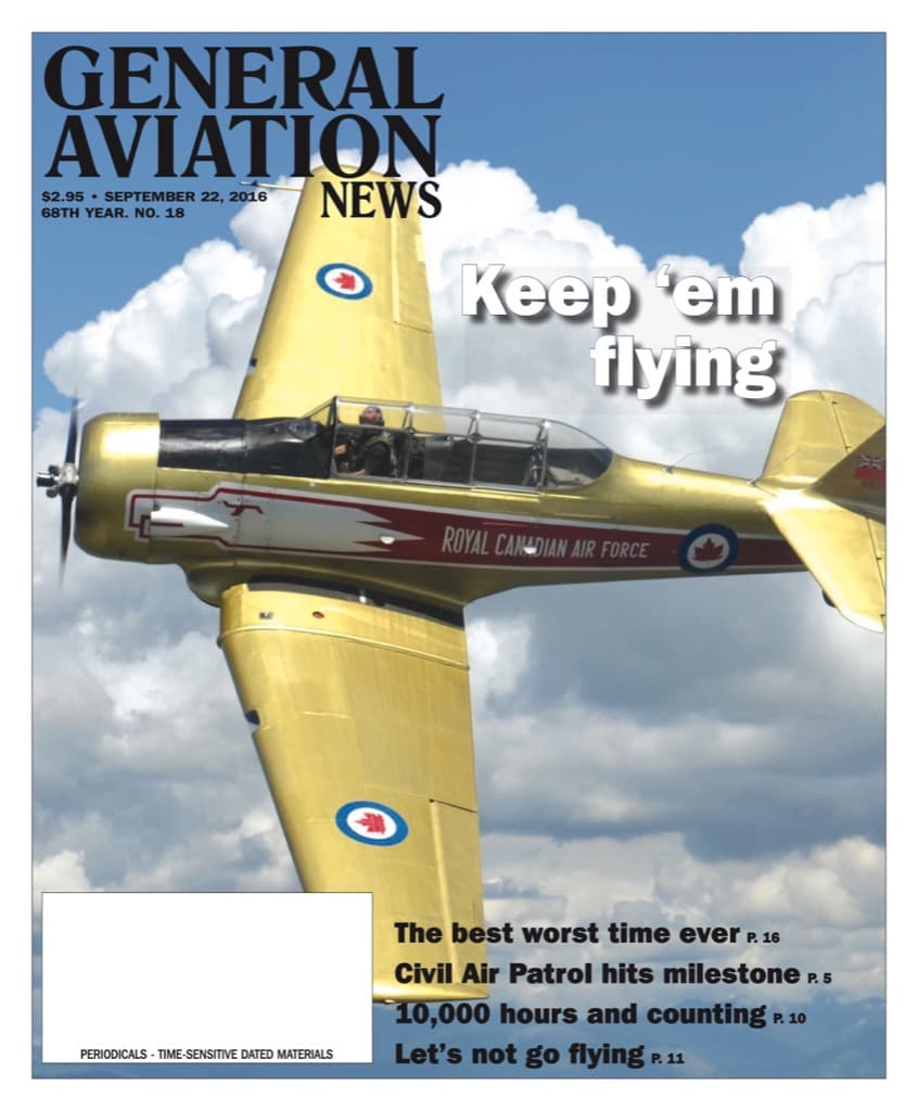 Cover of the September 22, 2016 edition of General Aviation News