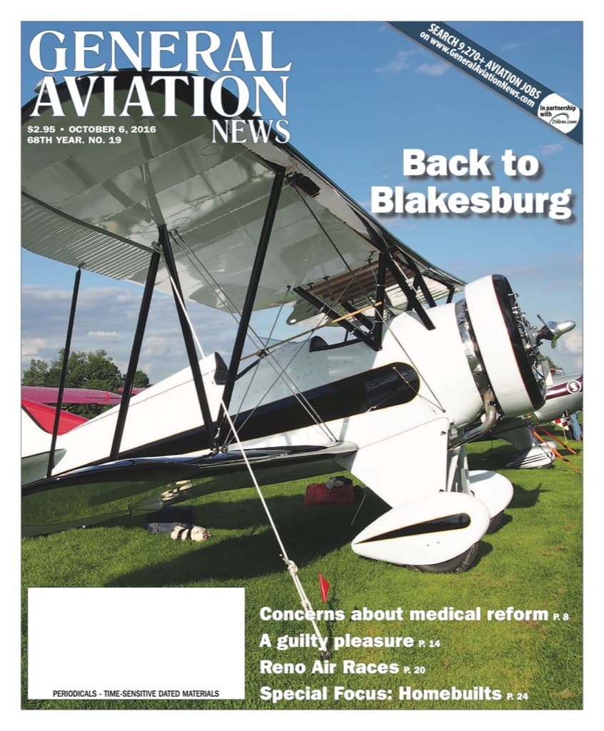 Cover of the October 6, 2016 edition of General Aviation News