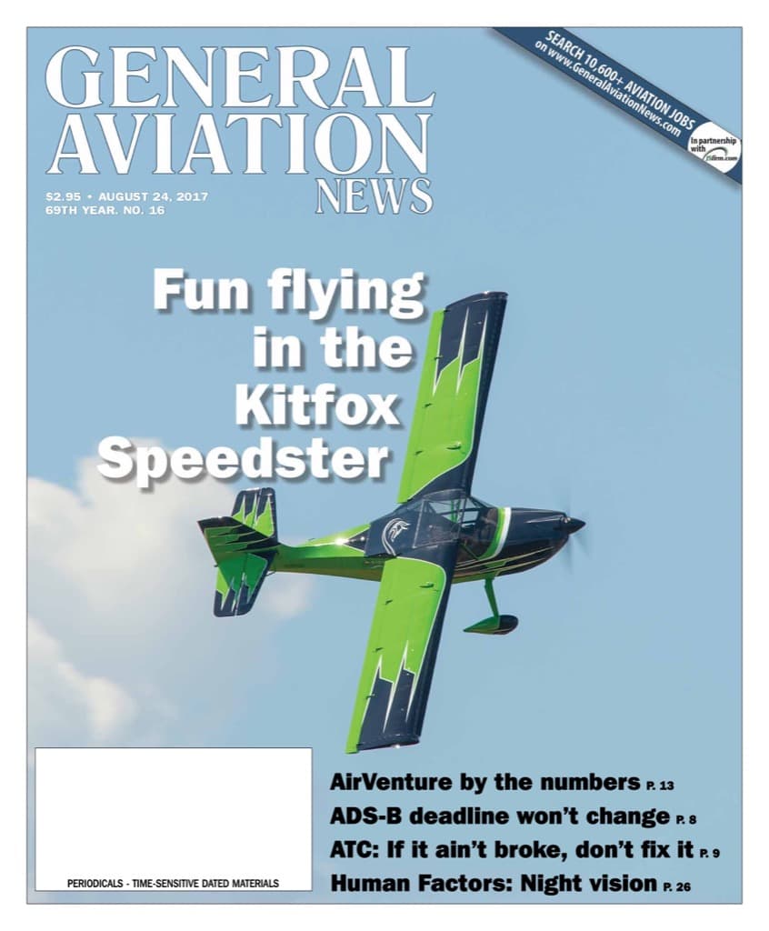 Cover of the August 24, 2017 edition of General Aviation News