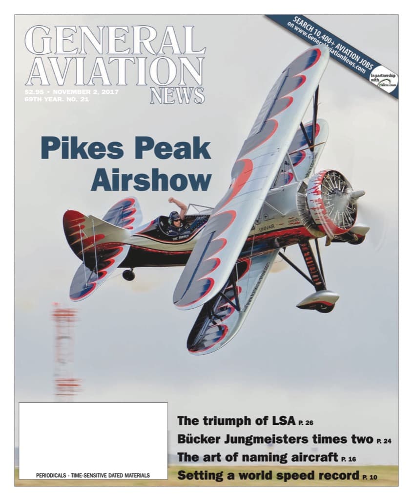 Cover of the November 2, 2017 edition of General Aviation News