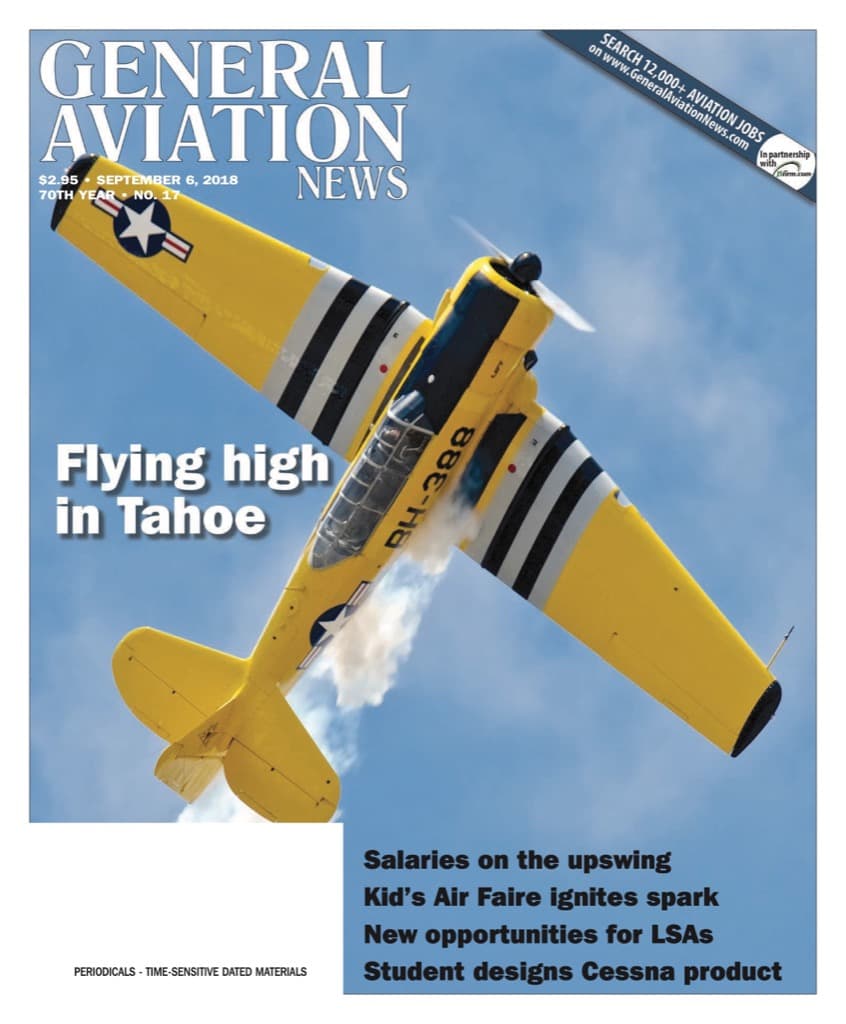 Cover of the September 6, 2018 edition of General Aviation News