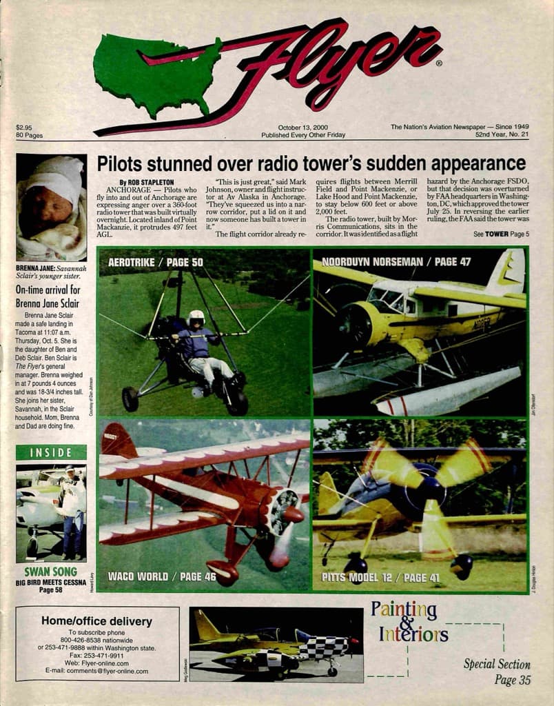 Cover of the October 13, 2000 edition of General Aviation News